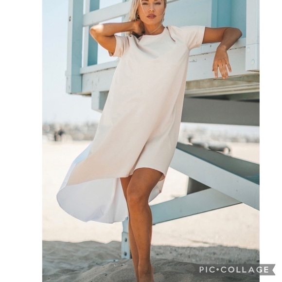 Color Block Dress - White & Beige - Picture 3 of 4